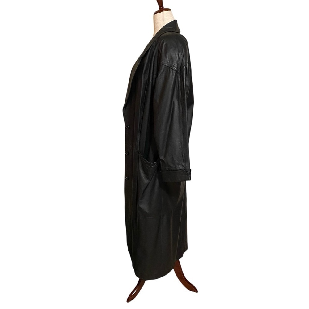 VINTAGE 90's Avanti Genuine Leather Trench Coat - Picture 11 of 12